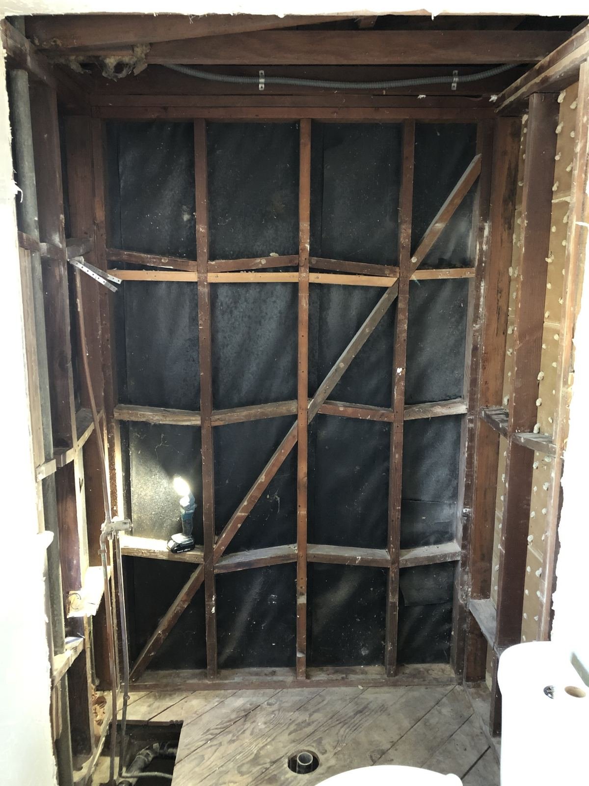 Bathroom before remodel, original fixtures